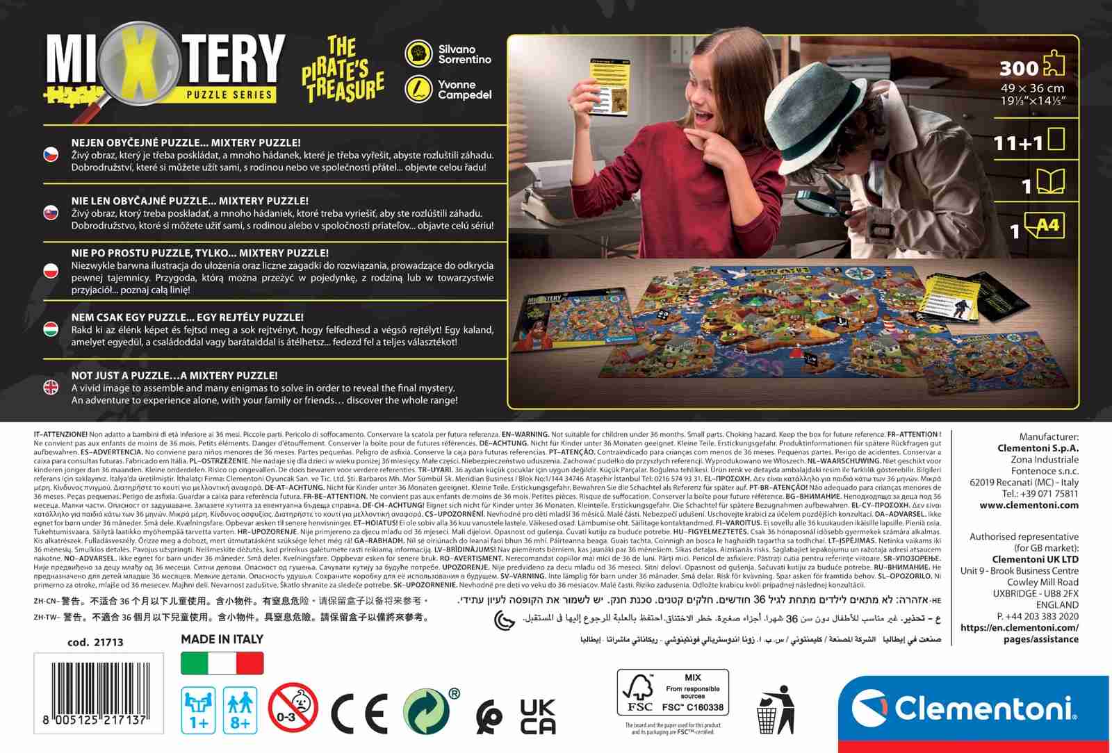 Clementoni Mystery puzzle 300 dílků - Velký pirátský poklad