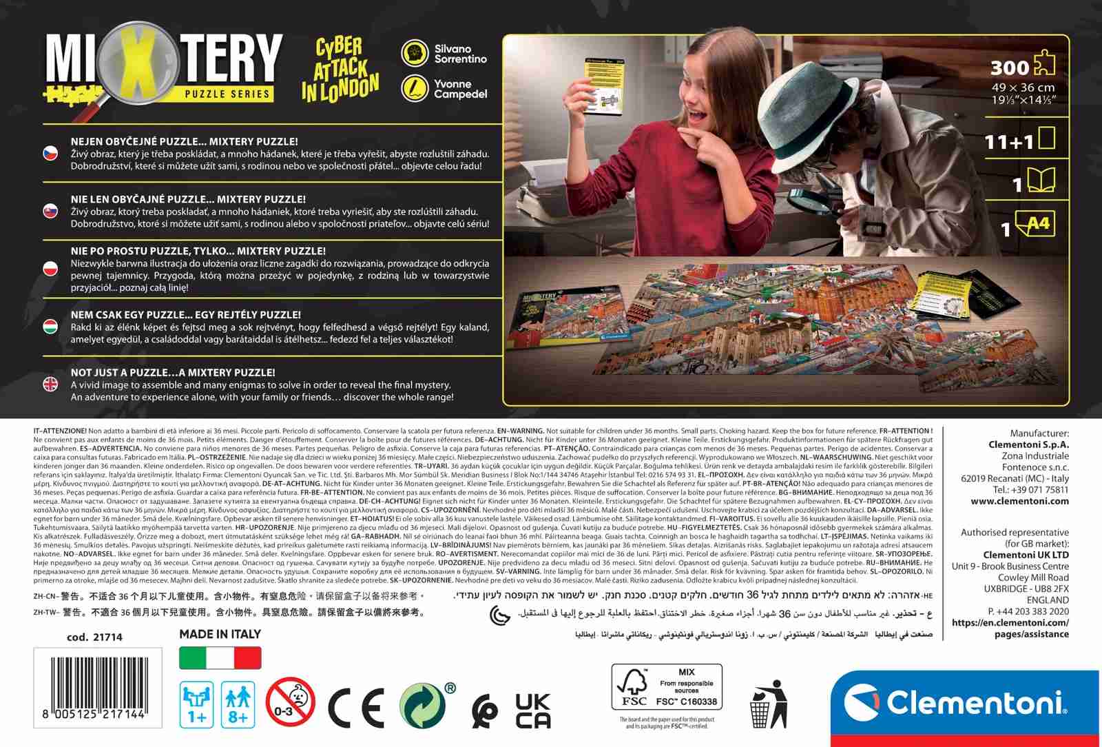 Clementoni Mystery puzzle 300 dílků - Hackerský útok v Londýně