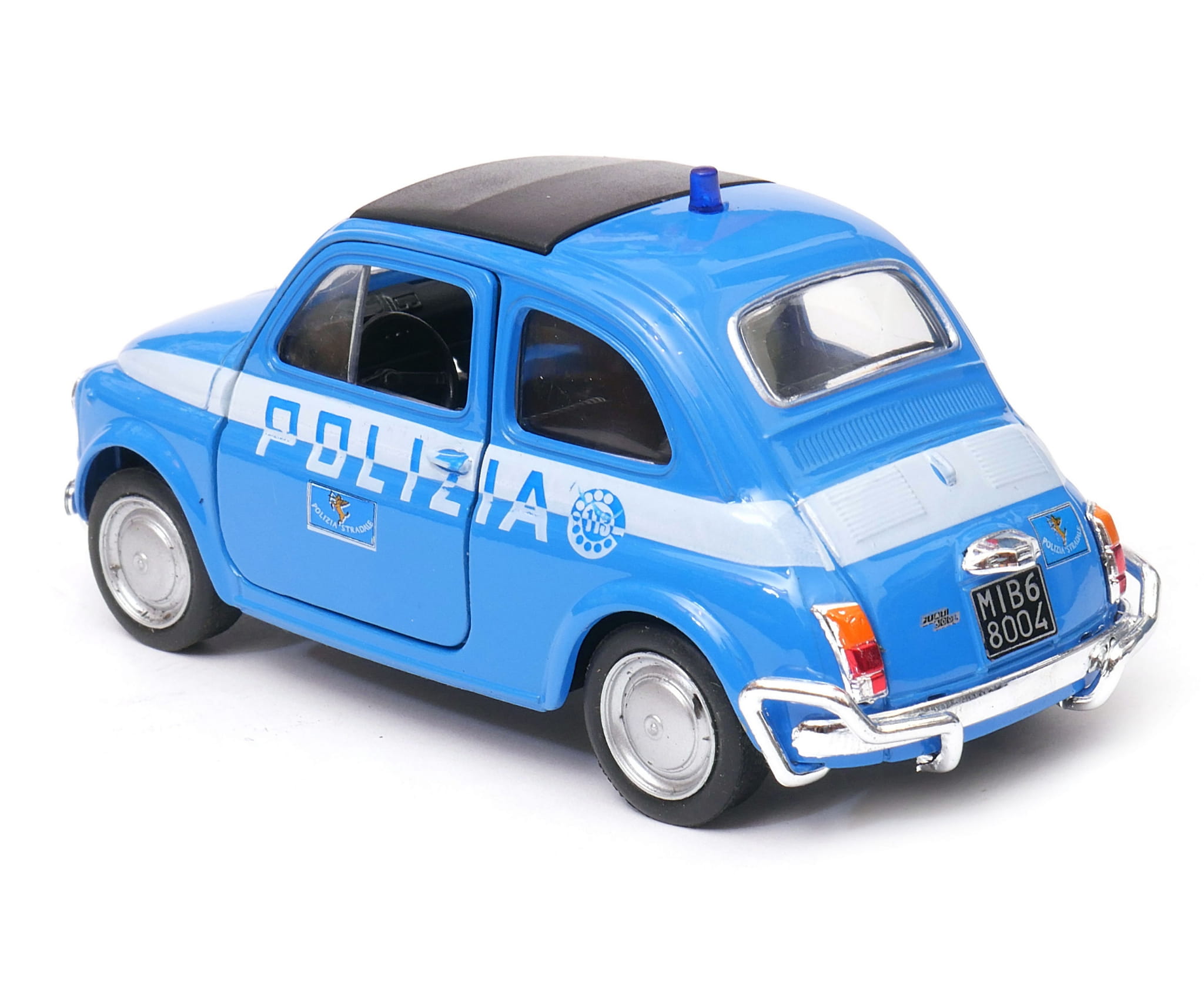 Welly Fiat Nuova 500 Polizia 1:34