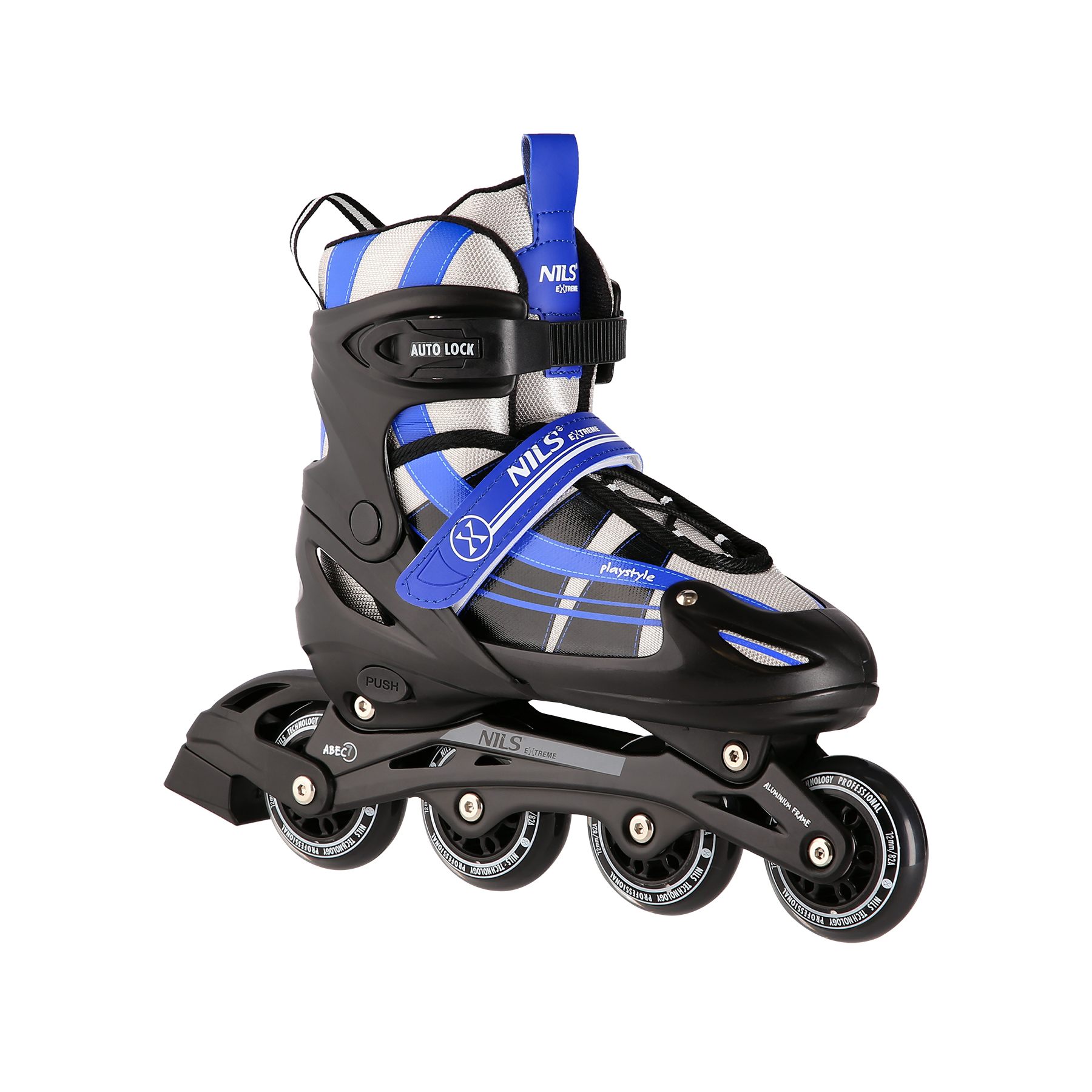 NILS Extreme NH18366A 2v1 kolečkové brusle černo-modré vel.L (39-42)