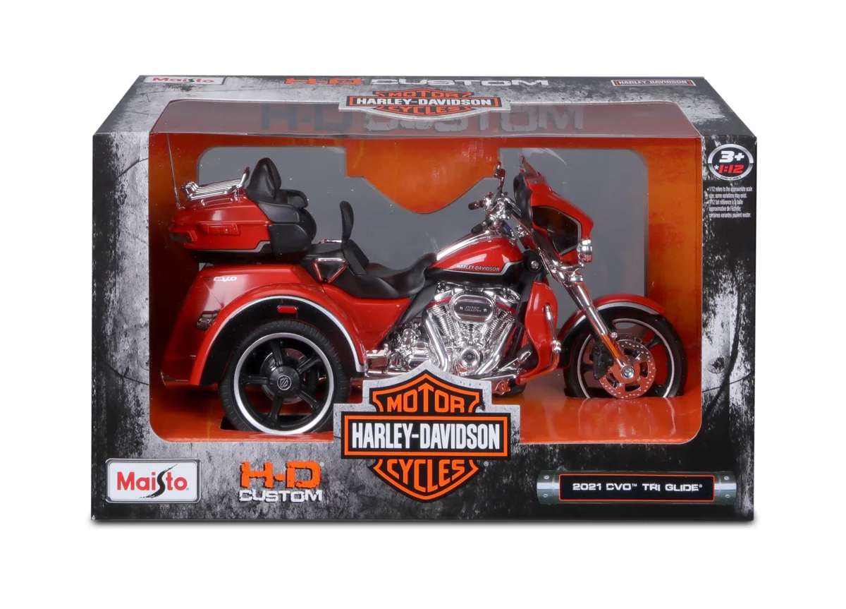 Maisto Harley Davidson 2021 CVO Tri Glide, metal oranžová 1:12