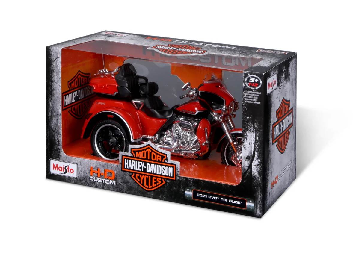 Maisto Harley Davidson 2021 CVO Tri Glide, metal oranžová 1:12