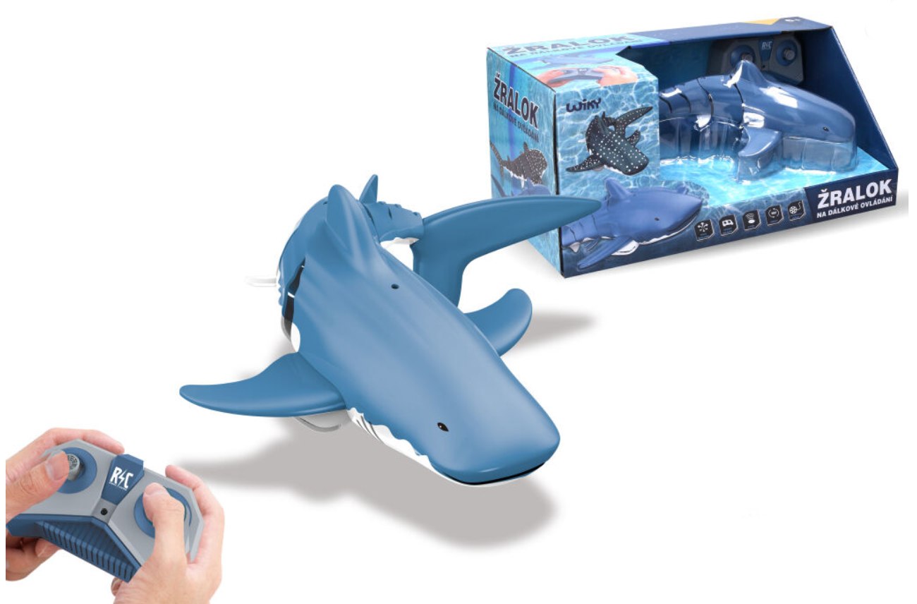 Wiky RC Žralok bílý do vody 35 cm