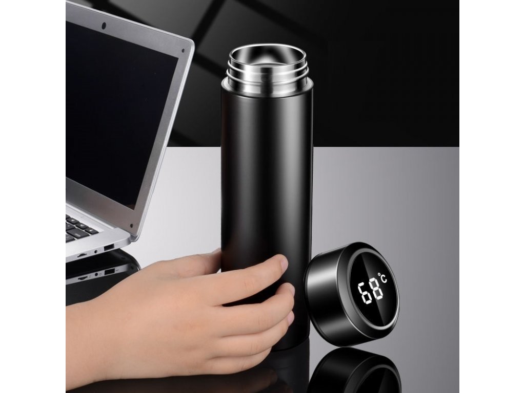 Nerezová termoska SMART LCD, černá, 500 ml