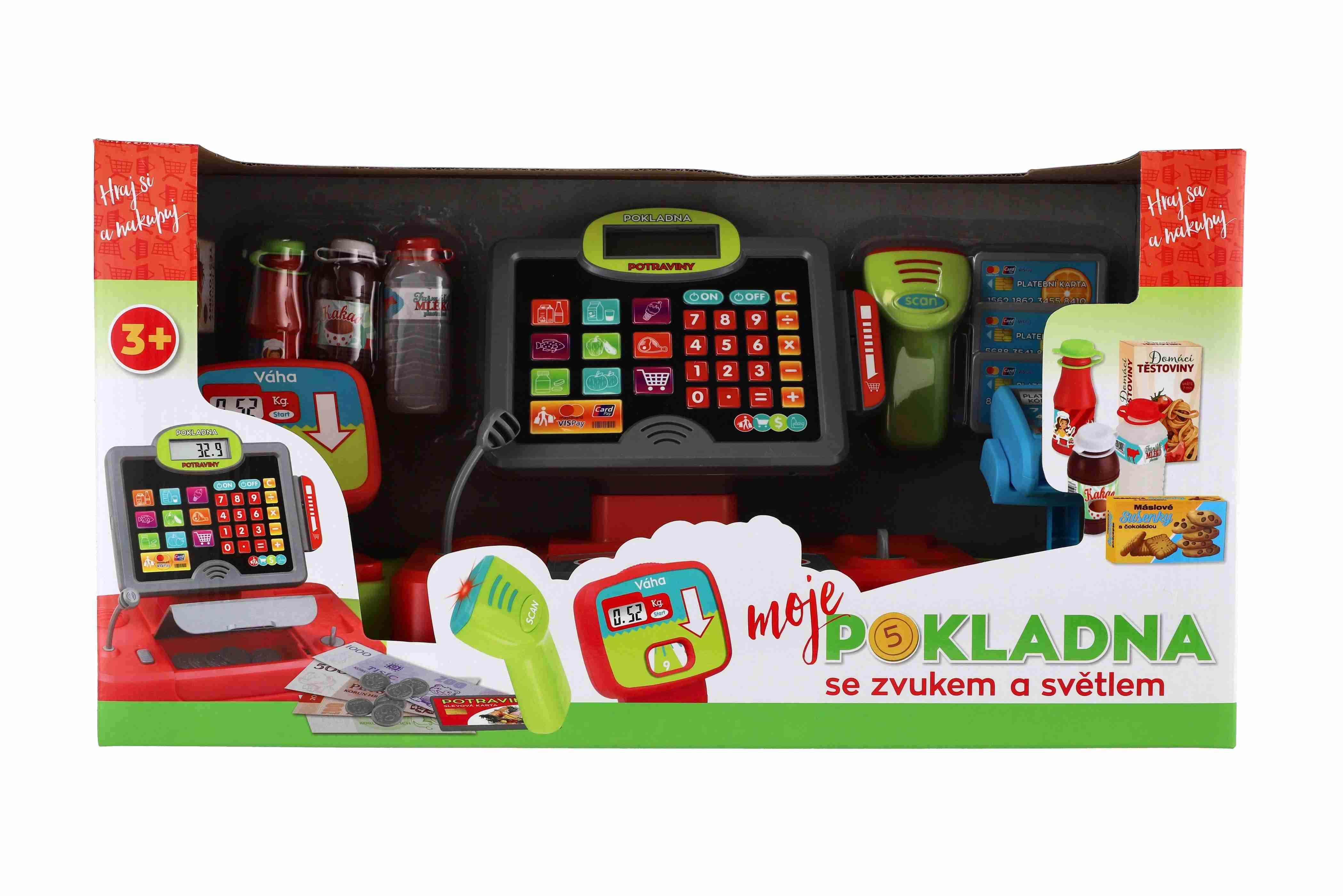 Teddies Dětská velká digitální pokladna s doplňky se zvukem a světlem