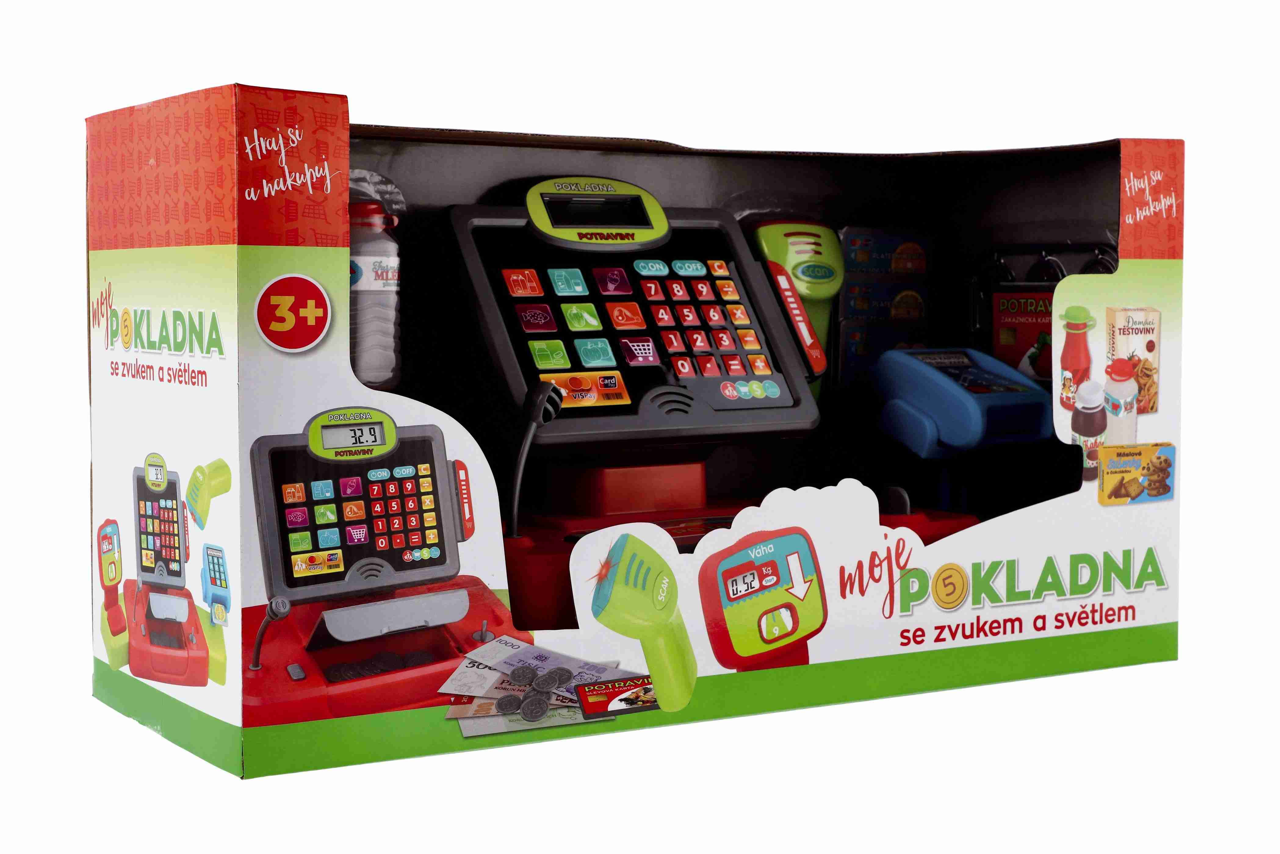 Teddies Dětská velká digitální pokladna s doplňky se zvukem a světlem
