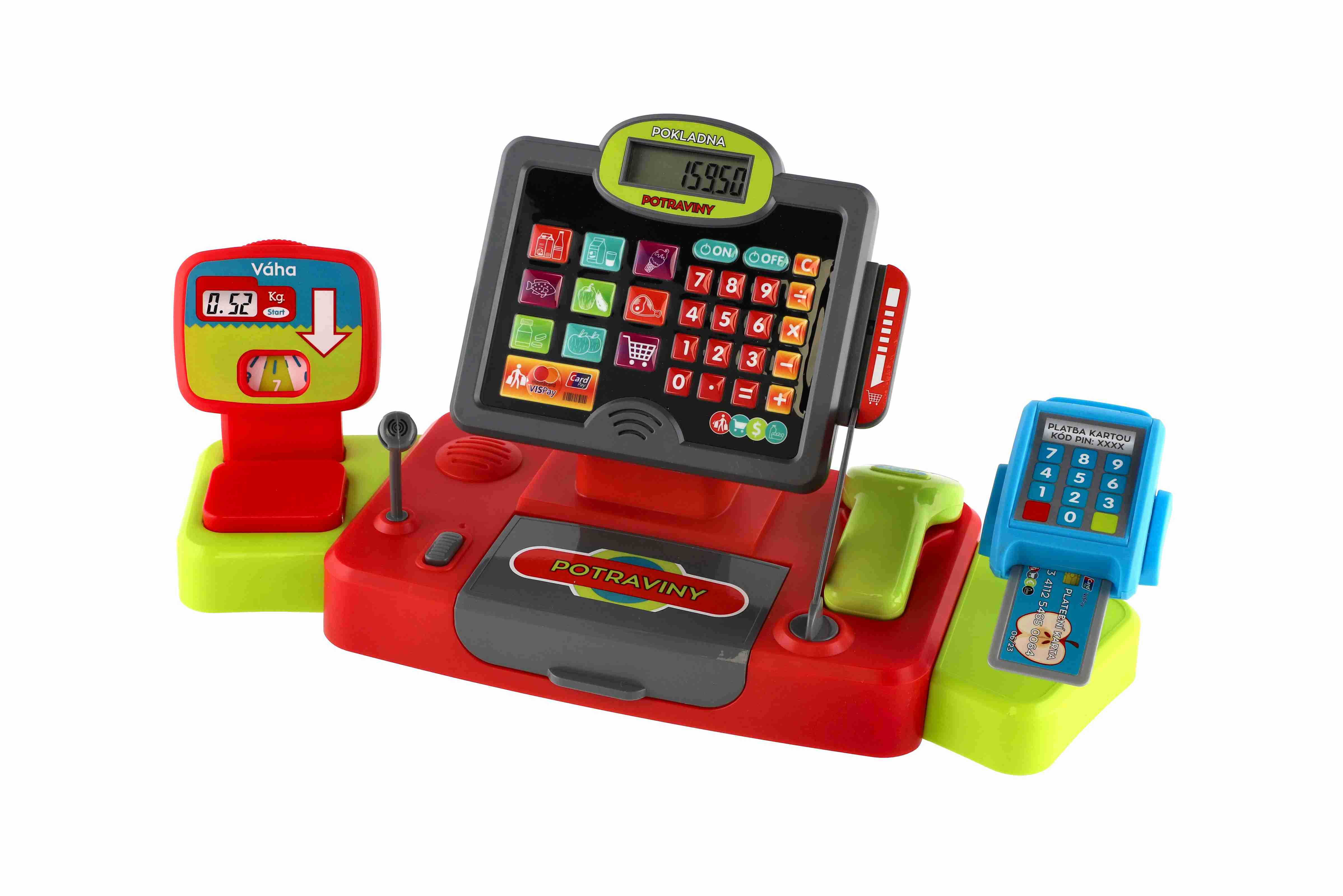 Teddies Dětská velká digitální pokladna s doplňky se zvukem a světlem