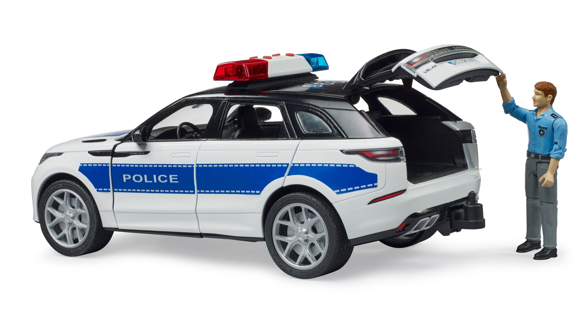 Bruder 2890 Range Rover Velar policejní vozidlo s policistou