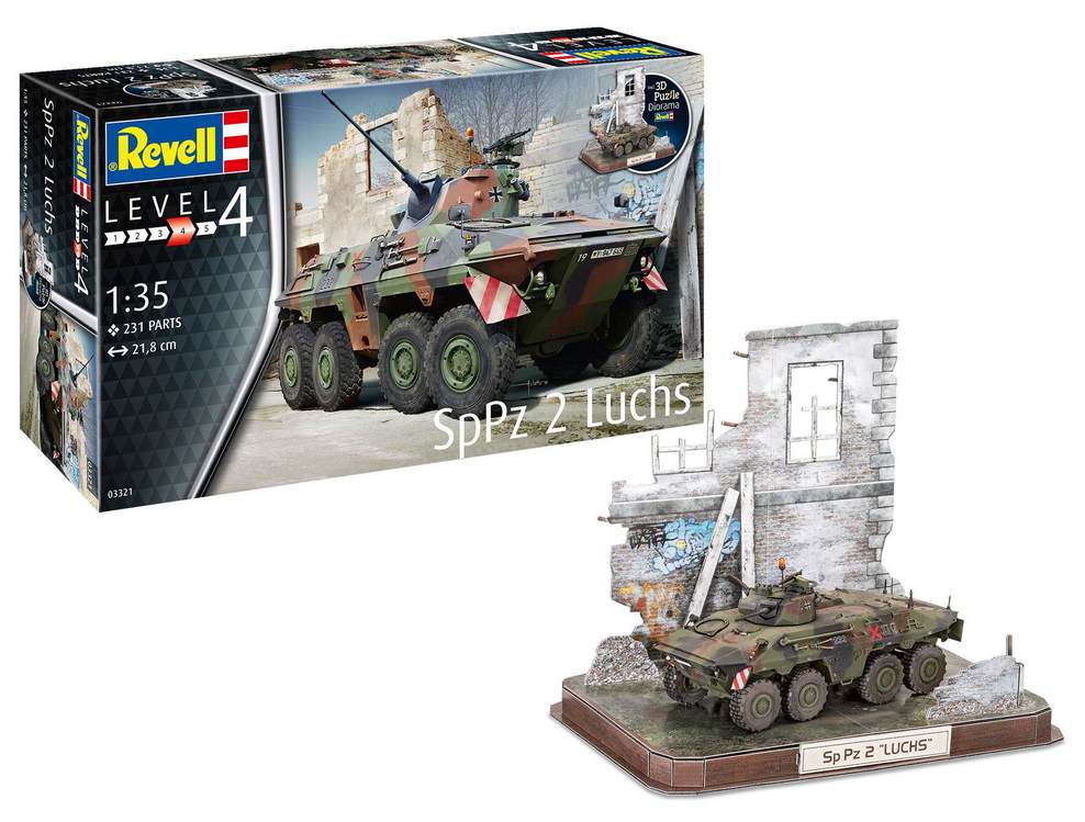 Revell ModelKit tank 03321, SpPz2 Luchs a 3D Puzzle diorama (1:35)