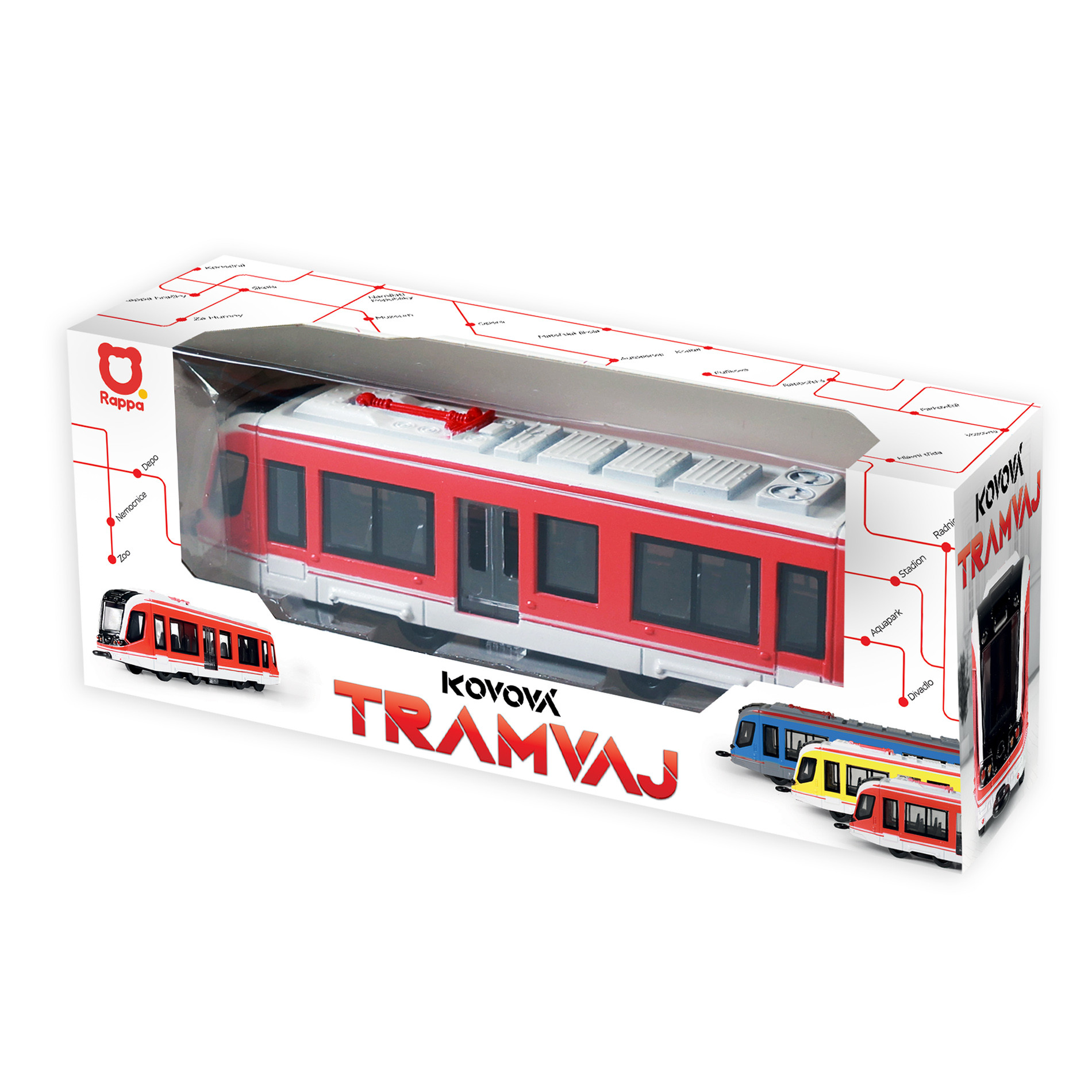 Rappa Kovová tramvaj červená 20 cm