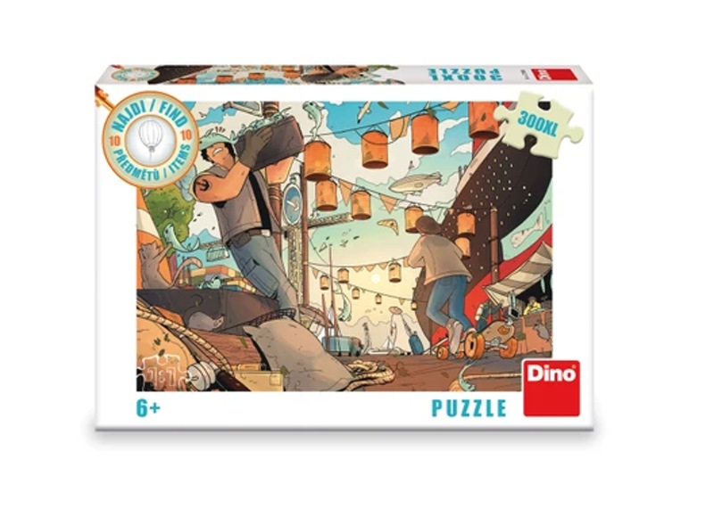 Dino Puzzle Najdi 10 předmětů, Přístav 300 XL dílků