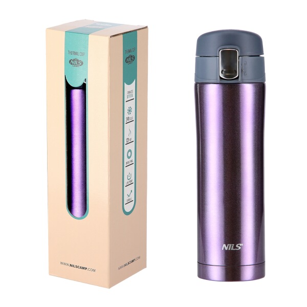 Termoska NILS Camp NCB10 fialová, 500 ml.