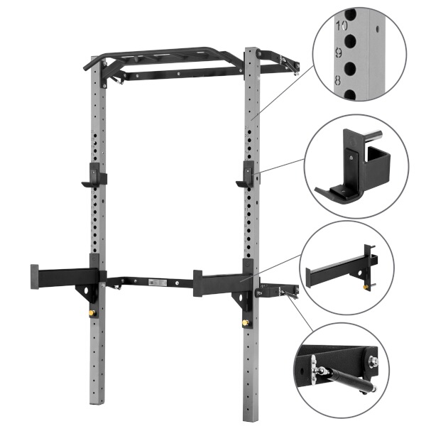 Multifunkční posilovací stojan, Power Rack HMS KLT21 šedý