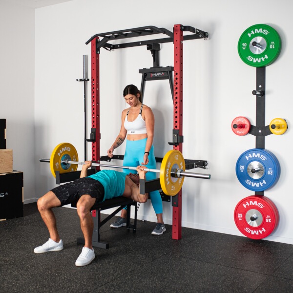 Multifunkční posilovací stojan, Power Rack HMS KLT22 červený