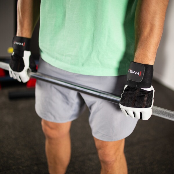 Fitness rukavice HMS RST04 bílé S