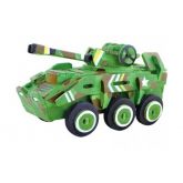 Robotime dřevěné 3D puzzle - Transportér + štětec a barvy, 13,5 x 7,5 x 7 cm