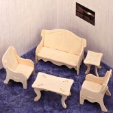 Woodcraft dřevěné 3D puzzle - Nábytek Obývací pokoj