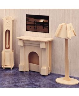 Woodcraft dřevěné 3D puzzle - Nábytek a krb