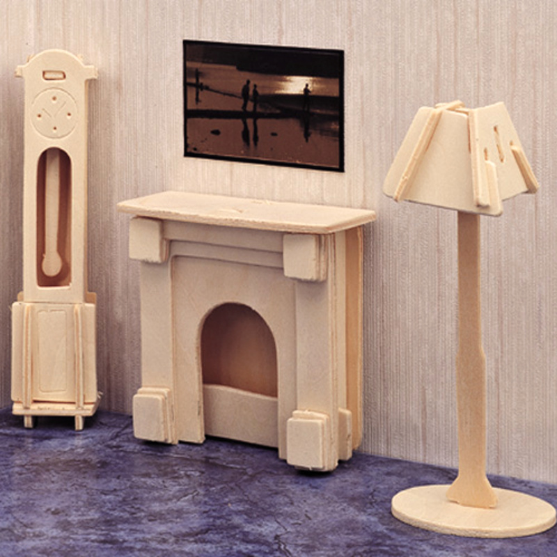 Woodcraft dřevěné 3D puzzle - Nábytek a krb