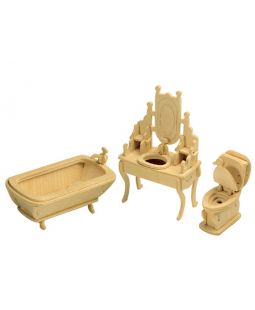 Woodcraft dřevěné 3D puzzle - Nábytek Koupelna