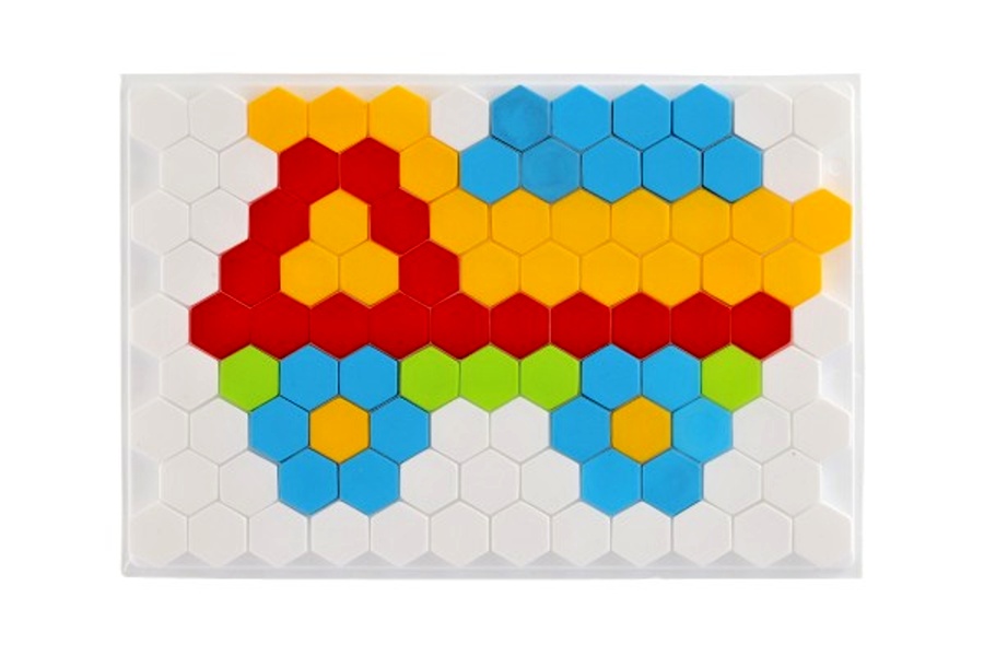 Mozaika pro nejmenší, klobouček hladký 2,5cm, 127ks - 34x24x4cm