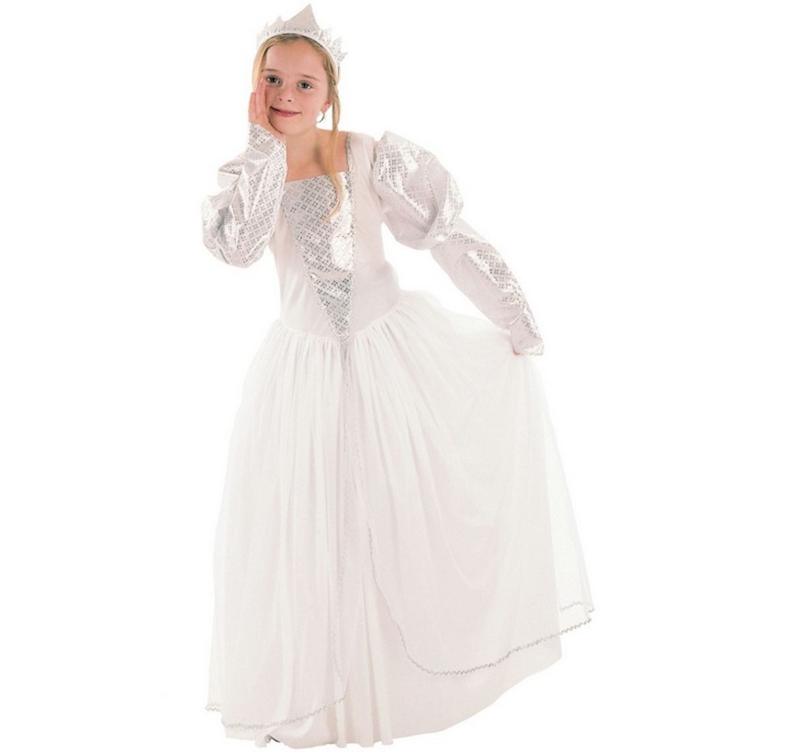 Dětský kostým na karneval Princezna bílá, 120-130 cm