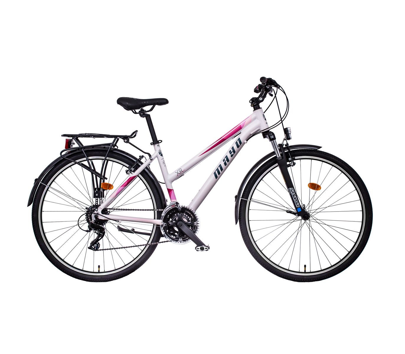 Mayo XR Tour Lite Trek Flat Dámské trekové kolo, bílo-růžová