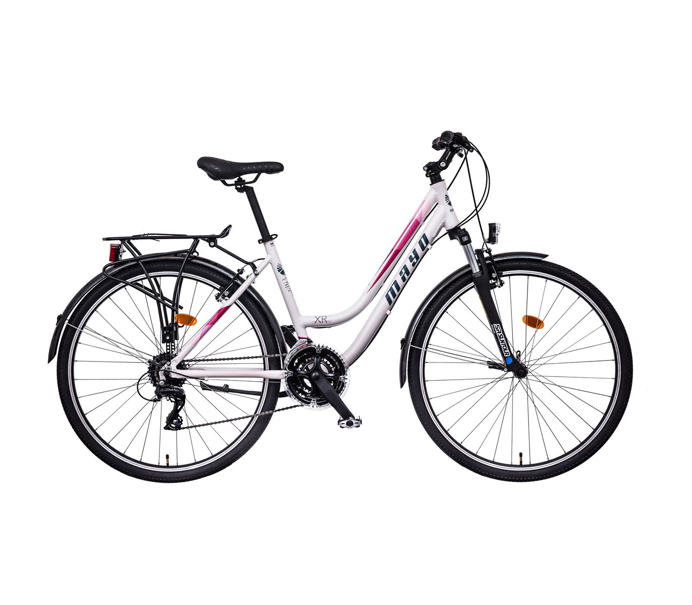 Mayo XR Tour Lite Trek Low Dámské trekové kolo bílo-růžové
