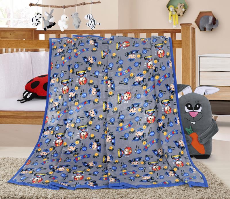 Bellatex ELLA dětská přikrývka modré formule na šedé - 100x155 cm