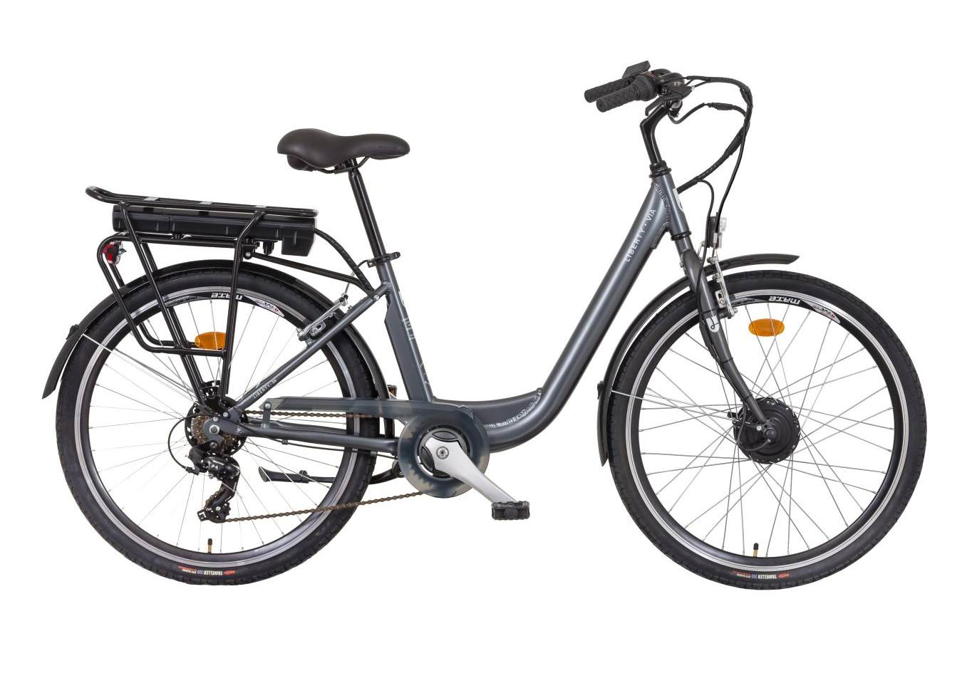 Liberty elektrokolo e-VIA 6 spd 26" zadní motor, 2026 antracitové