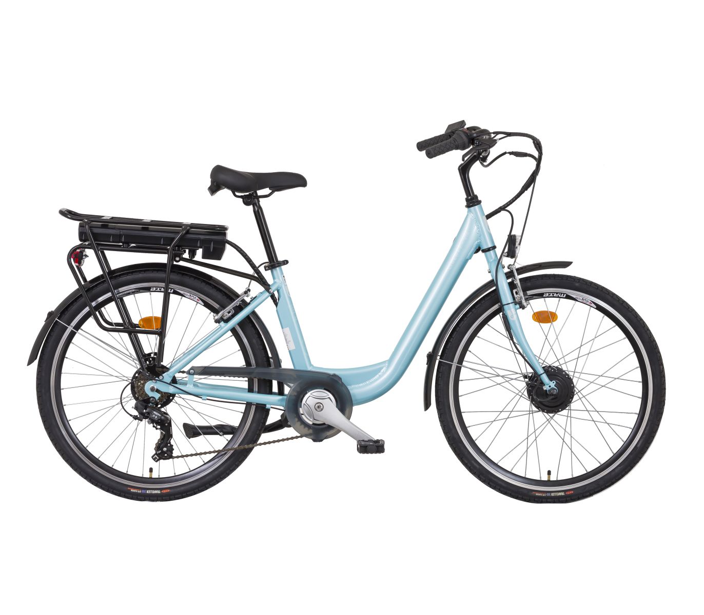 Liberty elektrokolo e-VIA 6 spd 26" zadní motor, 2026 tyrkysové