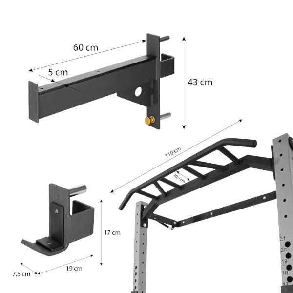 HMS KLT23 Skládací posilovací klec, Power Rack, šedá