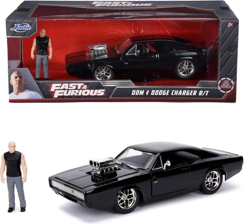 Rychle a zběsile auto 1970 Dodge Charger a figurka Dominic Toretto 1:24