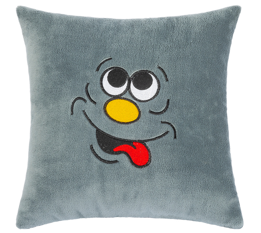 Bellatex Polštářek Mazlík Smíšek Šedý s výšivkou - 38x38 cm