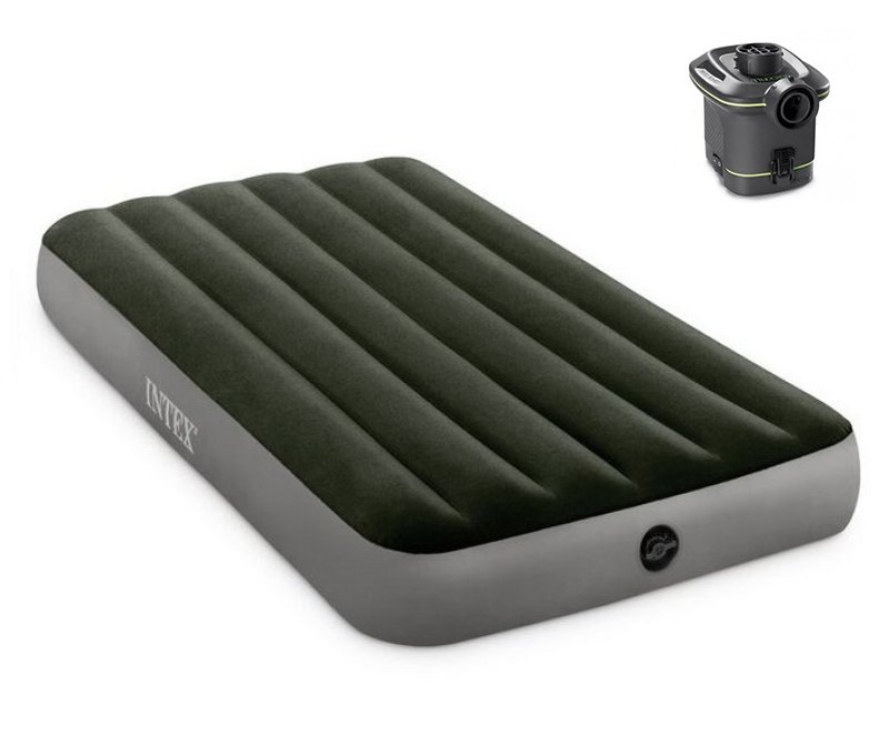 Nafukovací matrace Intex 64777 PRESTIGE DOWNY TWIN, Přenosná pumpa