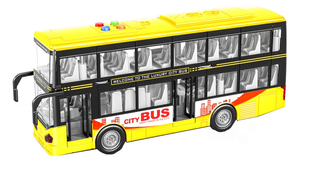 Alltoys Patrový autobus žlutý na setrvačník se světlem a zvukem, plast, 28cm