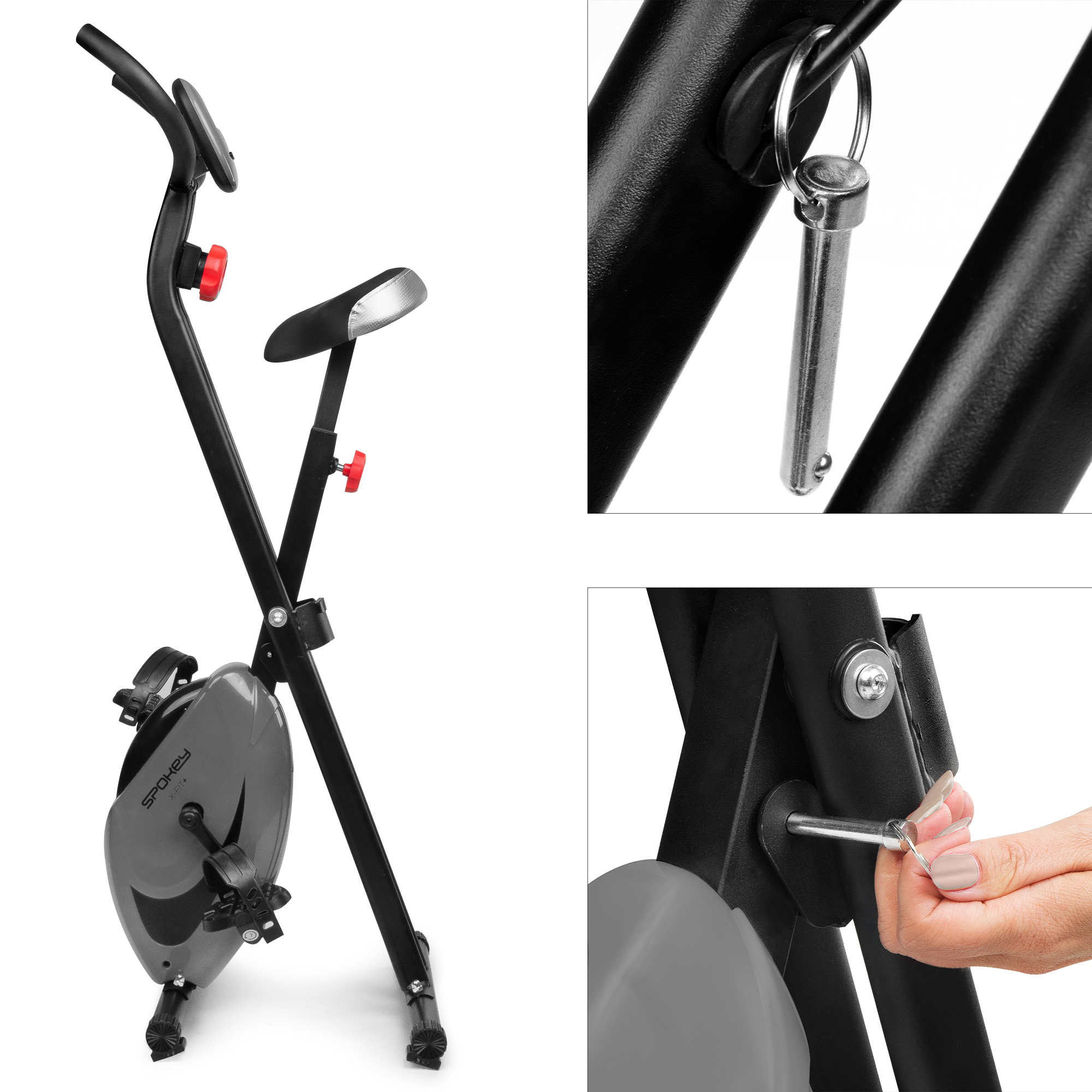 Spokey FIT Plus Magnetický skládací rotoped, šedý
