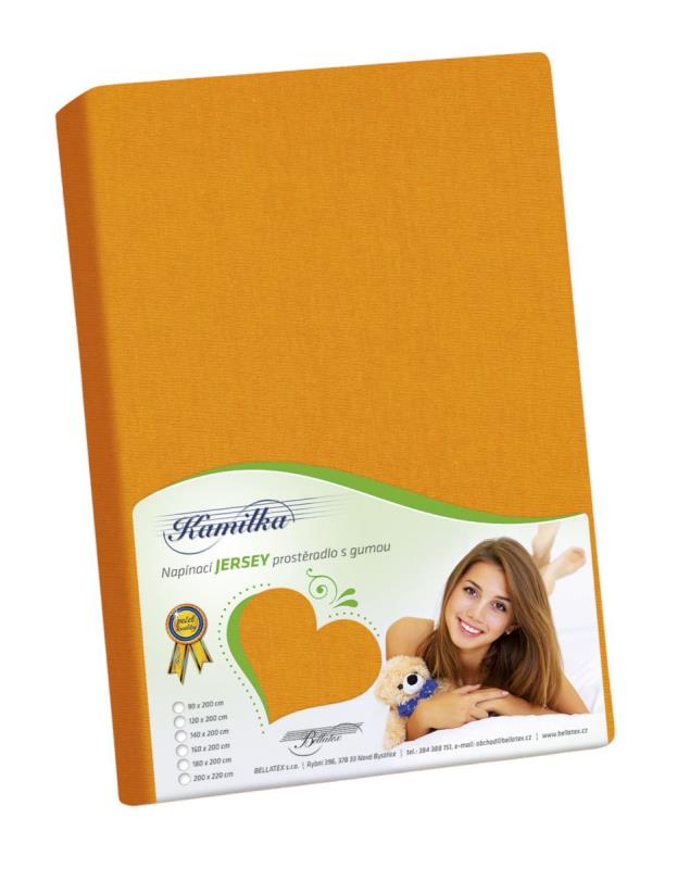 Bellatex Prostěradlo jersey, oranžové - 100x200 cm