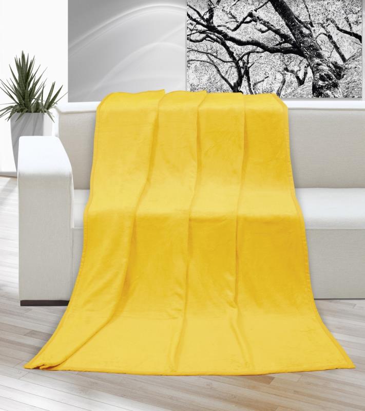 Bellatex Přikrývka KORALL MICRO sytě žlutá - 200x230 cm