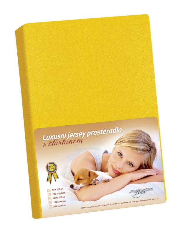 Bellatex Jersey prostěradlo s elastanem sytá žlutá - 200x220 cm