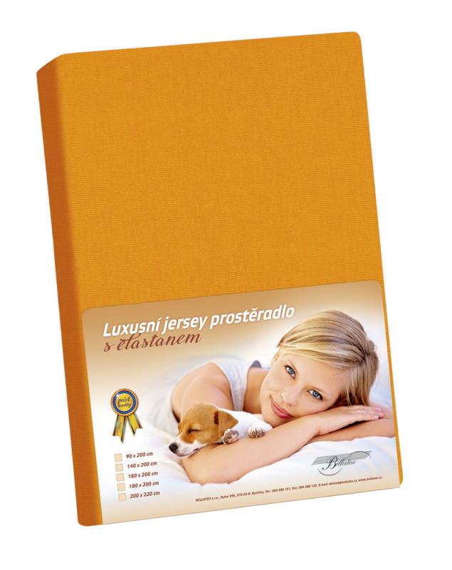 Bellatex Jersey prostěradlo s elastanem oranžové - 160x200 cm