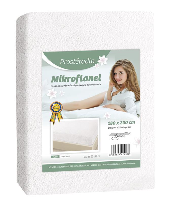 Bellatex Prostěradlo Mikroflanel bílé - 90x200 cm