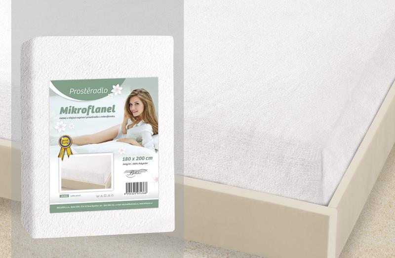 Bellatex Prostěradlo Mikroflanel bílé - 90x200 cm