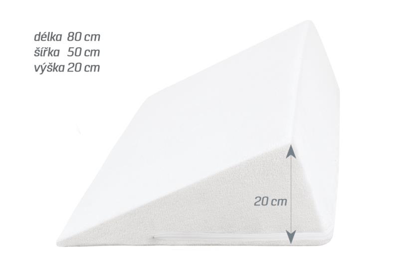 Bellatex Froté Klínový podhlavník bílý - 80x50x20 cm