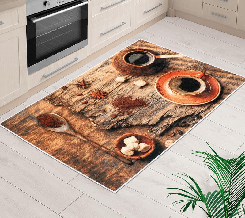 Bellatex Koberec běhoun 3D tisk, Káva - šíře 80 cm, délka 120 cm