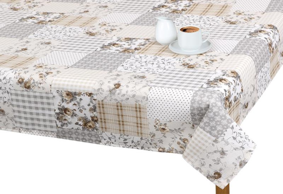 Bellatex Ubrus EMA, Patchwork béžový, šedý - 120x140 cm