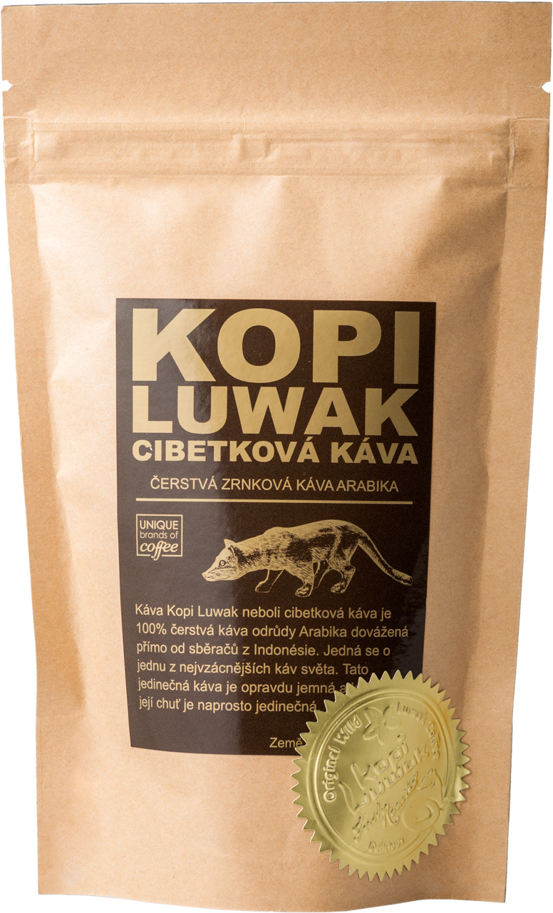 Kopi Luwak cibetková káva Arabika, Lintong, 100 g