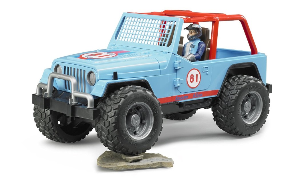 Bruder 2541 Jeep Cross Country s figurkou modrý