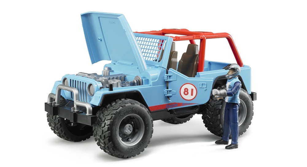 Bruder 2541 Jeep Cross Country s figurkou modrý