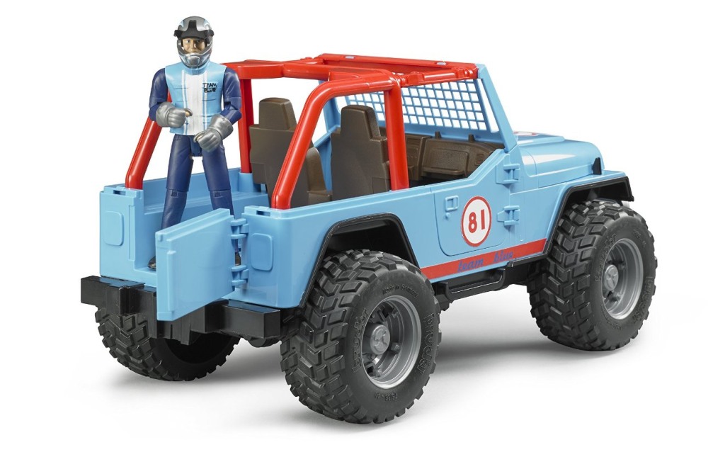 Bruder 2541 Jeep Cross Country s figurkou modrý